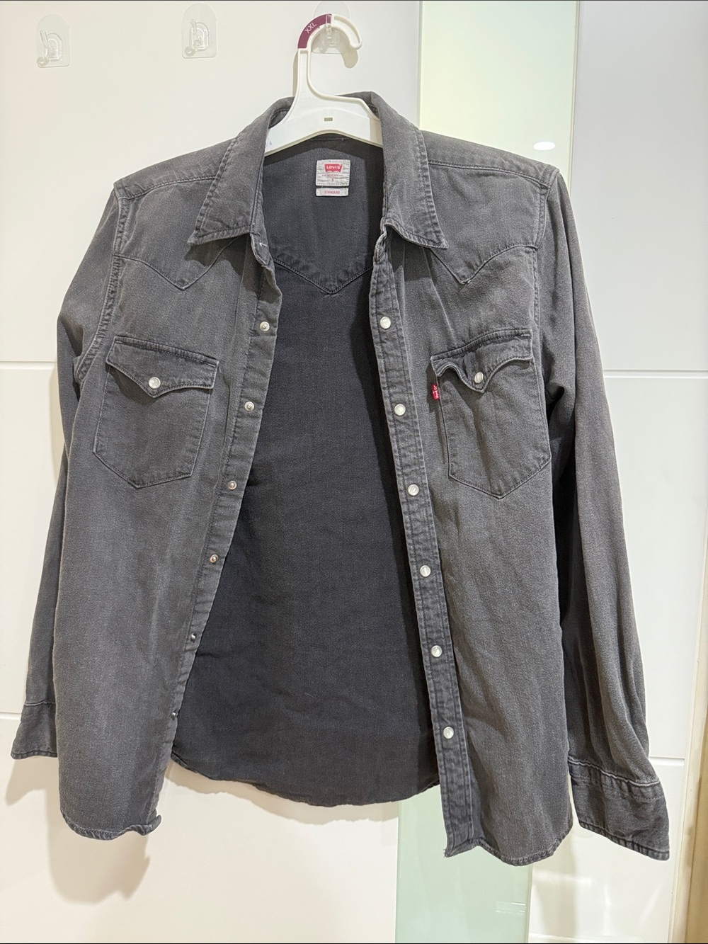 Levi's Men's Charcoal Black Denim Shirt Jacket